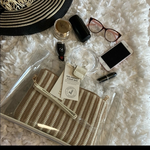 Madison‎ West clear bag two in one woven tan boho - Picture 3 of 7